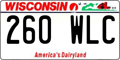 WI license plate 260WLC