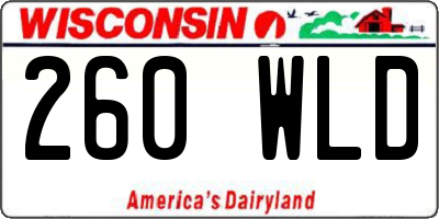 WI license plate 260WLD