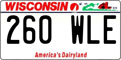 WI license plate 260WLE