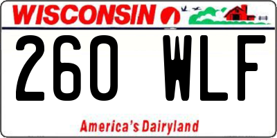 WI license plate 260WLF
