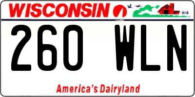 WI license plate 260WLN
