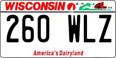 WI license plate 260WLZ