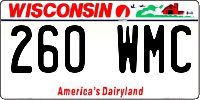 WI license plate 260WMC