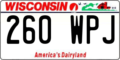 WI license plate 260WPJ