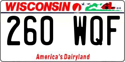 WI license plate 260WQF
