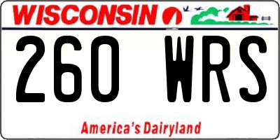 WI license plate 260WRS