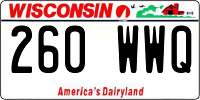 WI license plate 260WWQ