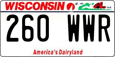 WI license plate 260WWR
