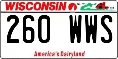 WI license plate 260WWS