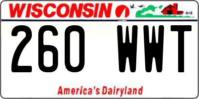 WI license plate 260WWT