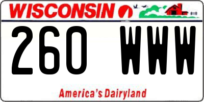WI license plate 260WWW