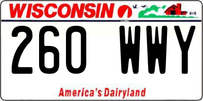 WI license plate 260WWY