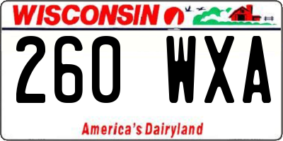 WI license plate 260WXA