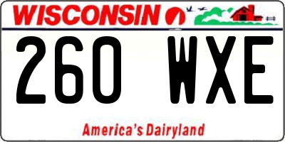 WI license plate 260WXE