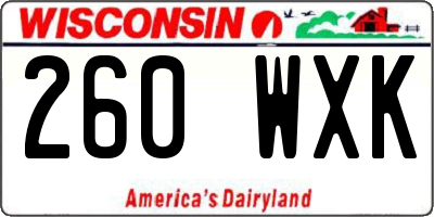 WI license plate 260WXK