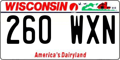 WI license plate 260WXN