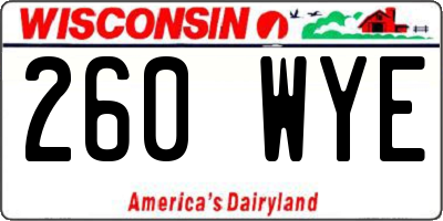WI license plate 260WYE