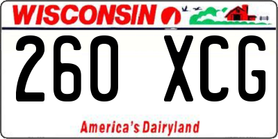 WI license plate 260XCG