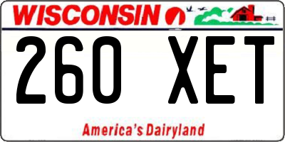 WI license plate 260XET