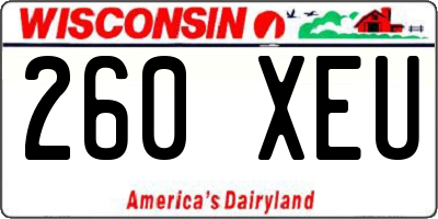 WI license plate 260XEU