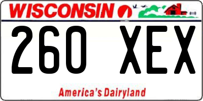 WI license plate 260XEX