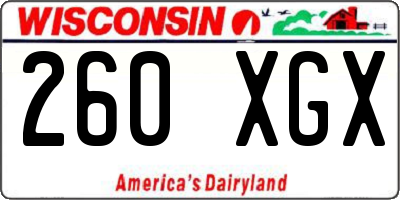 WI license plate 260XGX