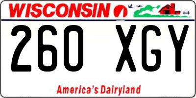 WI license plate 260XGY