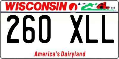 WI license plate 260XLL