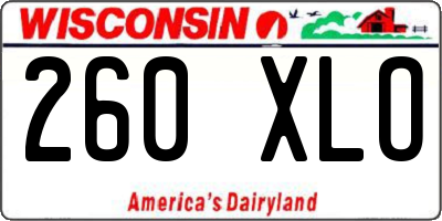 WI license plate 260XLO