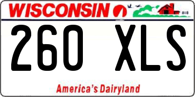WI license plate 260XLS
