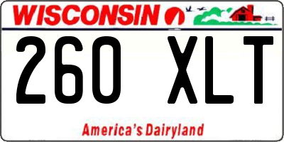 WI license plate 260XLT
