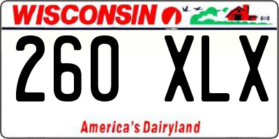 WI license plate 260XLX