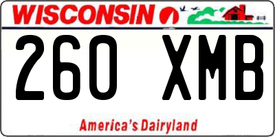 WI license plate 260XMB