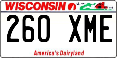 WI license plate 260XME