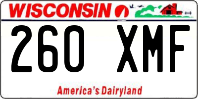 WI license plate 260XMF