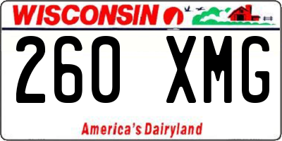 WI license plate 260XMG