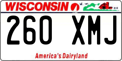 WI license plate 260XMJ
