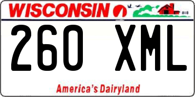 WI license plate 260XML