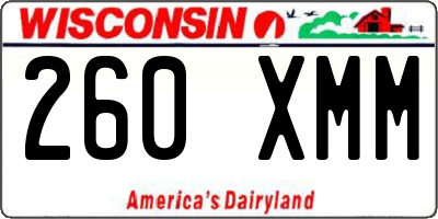 WI license plate 260XMM