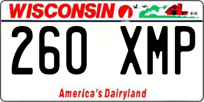 WI license plate 260XMP