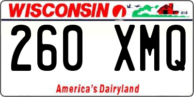 WI license plate 260XMQ