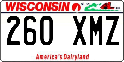 WI license plate 260XMZ
