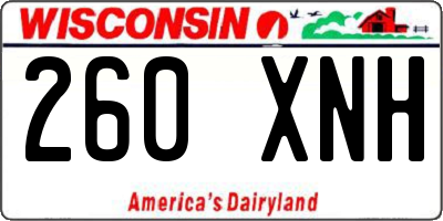 WI license plate 260XNH