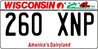 WI license plate 260XNP