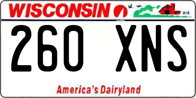 WI license plate 260XNS