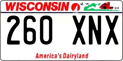 WI license plate 260XNX