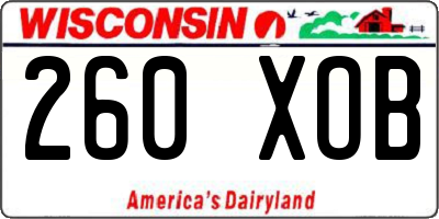 WI license plate 260XOB