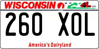 WI license plate 260XOL