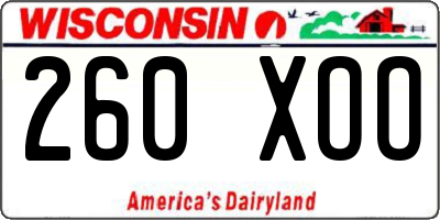 WI license plate 260XOO