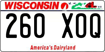 WI license plate 260XOQ